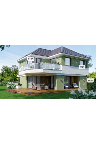 NO BRAND GRUNT POD Vopsea siliconică pentru fațade, 10L, Culoare verde F484