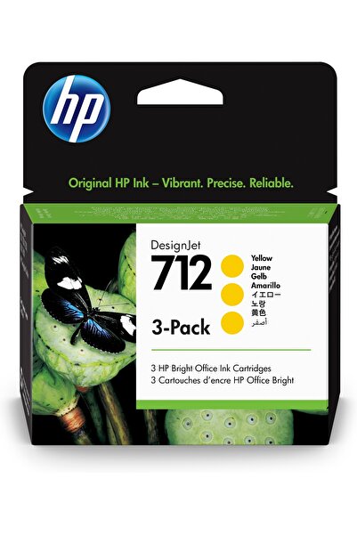HP Cerneală originală 712 galben trypack 3ED79A