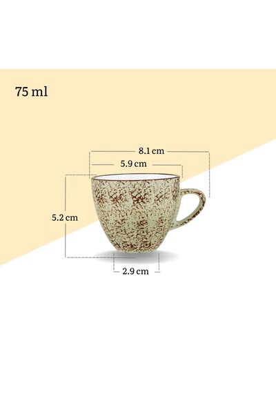 NO BRAND Ceașcă de espresso din porțelan Pistachio 75 ml Wilmax 6 piese