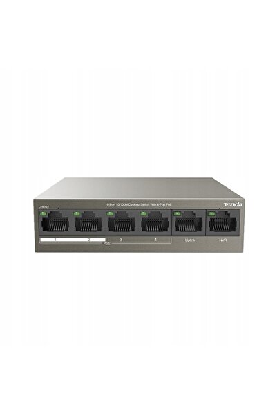 Tenda Switch TEF1106P-4-63W, 6 porturi Fast Ethernet, 4 porturi PoE