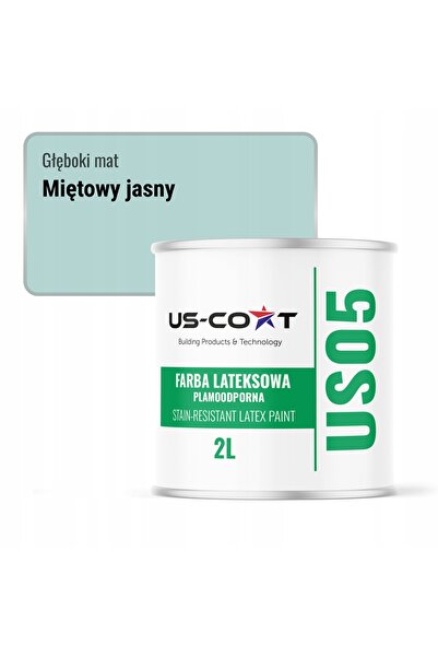 NO BRAND Vopsea latex impermeabilă, culoare mentă strălucitoare, H1561, 2L, m...