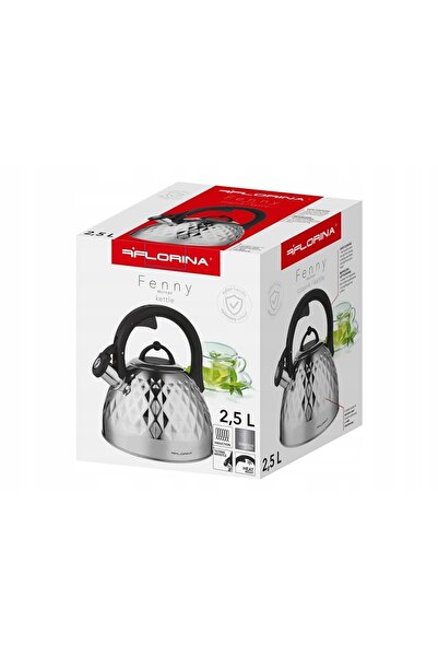 FLORINA CEAINIC TRADIȚIONAL CU FLĂCĂRĂ, Argintiu Strălucitor, 2,5L, Pentru In...