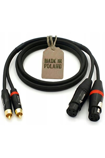 NO BRAND Cablu HEARON Pro 2x RCA Cinch - 2x XLR FEMEIE 1m OFC pentru Amplific...