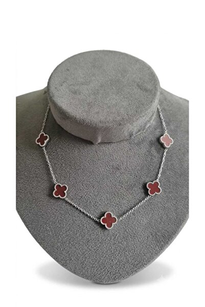 asd accessory 4 Yaprak Yonca Şans Çift Taraflı Kolye 40cm+5cm