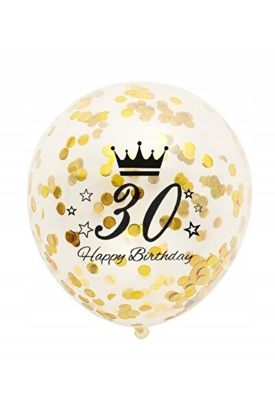 NO BRAND Baloane transparente 30 de ani confetti GOLD100