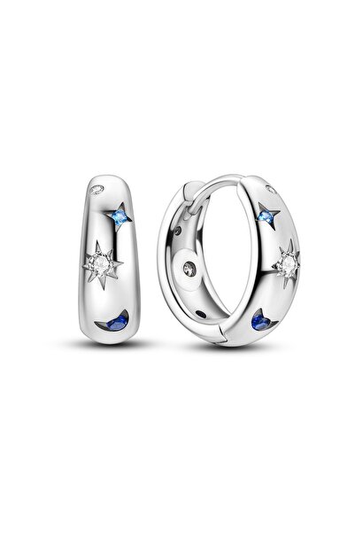 Choice KTE194 925 Sterling Silver Chunky Celestial Hoops Earrings for Women S...