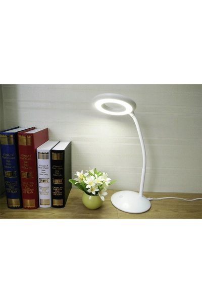 Maximex Lampă de birou LED cu lupă, reglabilă, albă, Ø14,8