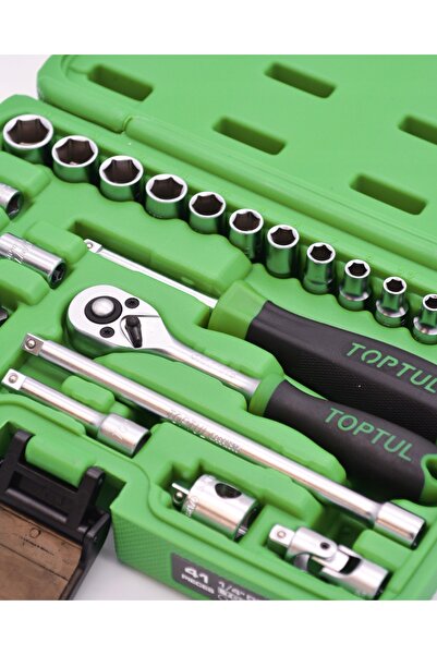 TOPTUL Set de scule cu chei tubulare și biți 1/4 " 41 piese GCAI4102