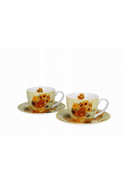 Duo 2x Ceașcă cu farfurioară 250 ml pentru CAFEA CEAI FLOAREA SOARELUI Van Go...