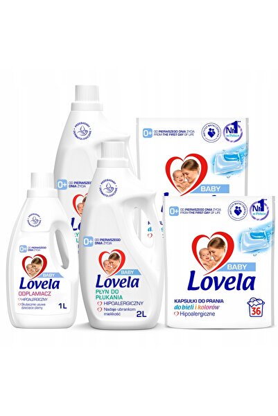 LOVELA Capsule de rufe pentru bebeluși 72 bucăți și Lichid de clătire Mega Pa...