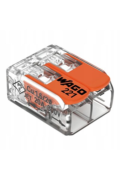 NO BRAND Conector rapid Wago 221-412 cablu 2x4 mm 50 bucăți
