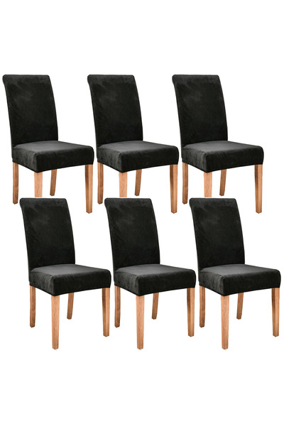 Galaxia Set 6 Huse Scaun Universale GALAXIA®, Elastice, Catifea, Negru