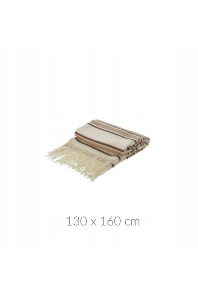 Home Styling Collection Covor cu dungi și franjuri, 130x160, acrilic, bej, co...