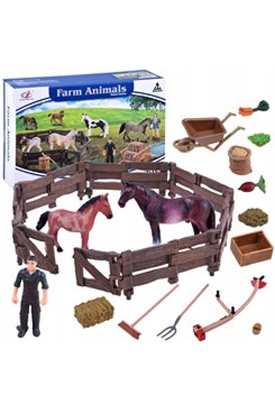 Jokomisiada Set Animale Cai Gard Fermă Figurine