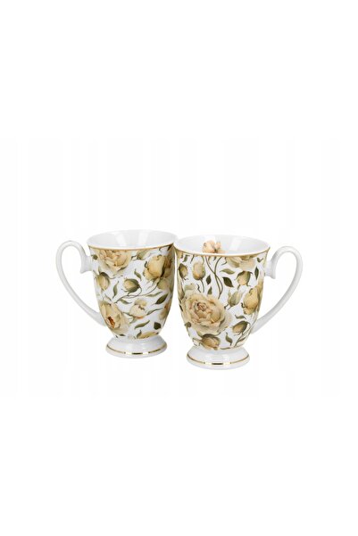 Duo Set de 2 căni Royal English Roses Alb 320 ml Cutie cadou decorativă