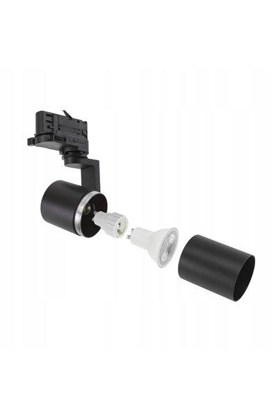 NO BRAND Spot GU10 trifazat pentru șină, suport negru, adaptor cu profil îngust