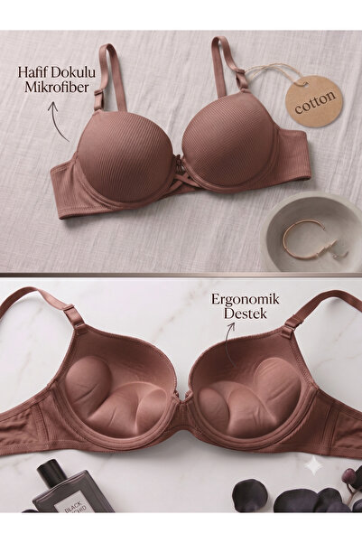 Lavint Homewear حمالة صدر مبطنة للغاية من نوع دولبي مينك مع دعامات سيليكون ون...