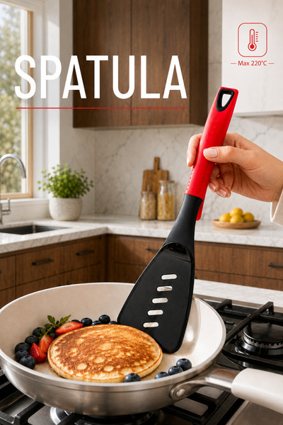 Sariva Home 30 Cm Plastik Spatula 220 Derece Isıya Dayanıklı BPA Free Yapışma...