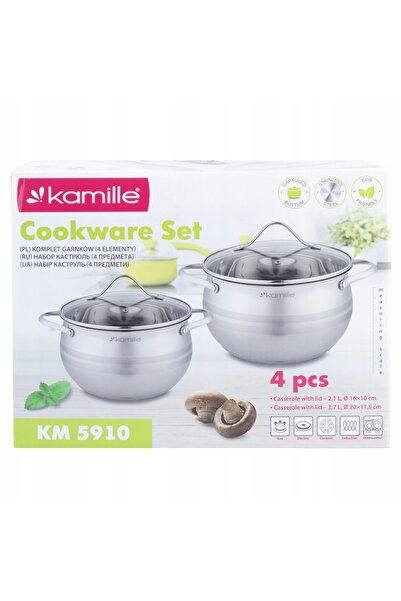 Kamille Set de 4 oale din oțel inoxidabil EL, pentru inducție și gaz