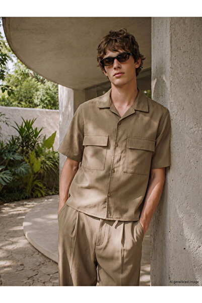 LC Waikiki Xside Khaki Loose Fit Men's Shirt