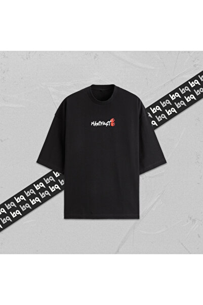 collection of bq MANİFEST HİLELİ Oversize %100 Pamuklu Unisex Baskılı T-Shirt