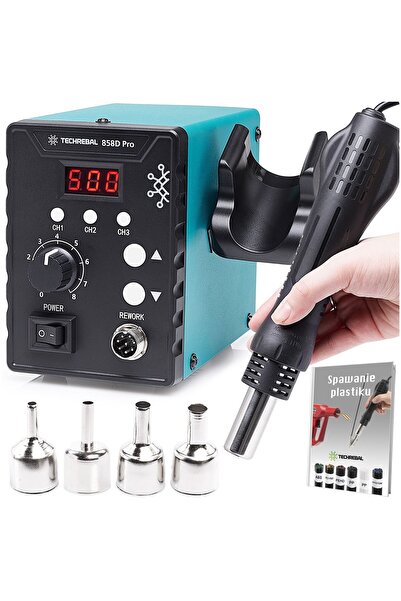 TECHREBAL Stație de lipit cu aer cald 858D Pro + Duză de 7mm (înlocuitor pent...