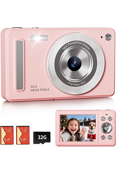Generic Brand Digital Camera for Kids, 56MP FHD 1080P Point and Shoot with 16...