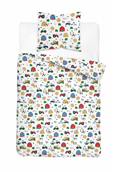 Detexpol Lenjerie de pat pentru copii 160x200 Tractoare Fermă XOXO Vise