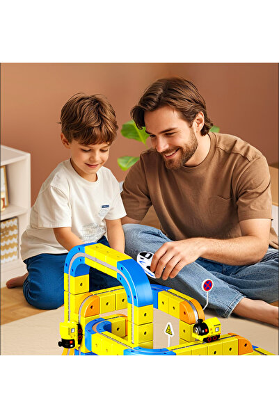 OEM Set constructie tren magnetic - 126 piese, multifunctional