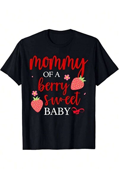 NOURAM Men'S Black Mommy Of A Berry Sweet Baby Graphic Short Sleeve Crewneck ...