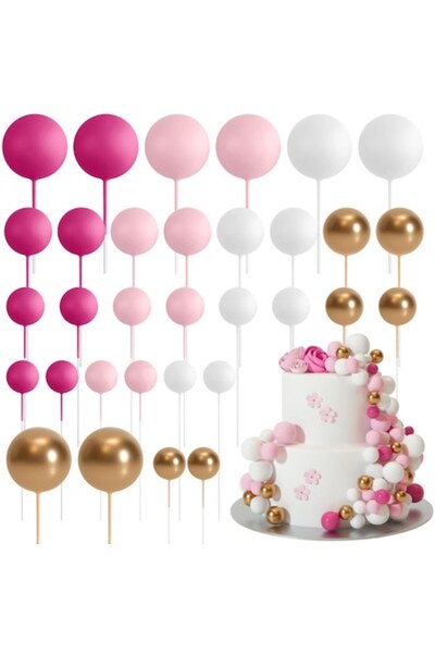 Axroad Mall Set de 32 de decorațiuni pentru tort, Axroad Mall, 4 dimensiuni 2...