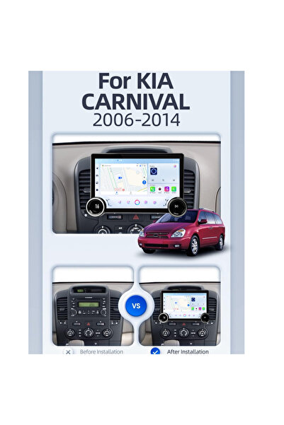Carplayer شاشة أندرويد لسيارة كيا كارنيفال موديل 2006-2015، مع مقبضين، ذاكرة ...