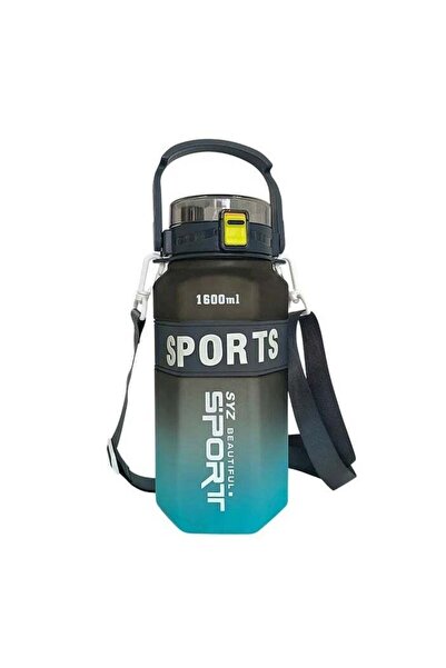 Sports Gradient 1600ml Cute Gym Water Bottle - Straw, Leak-Proof Design, Doub...