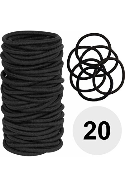 OEM Elastice de păr - Ø 45 mm - grosime 3-4 mm - 20 bucăți - Negru