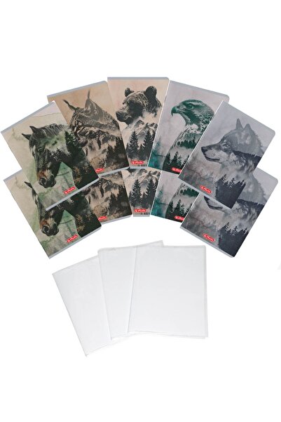 Herlitz Pachet 10 caiete + coperti A5, 48 file, velin, Into the Wild, diverse...