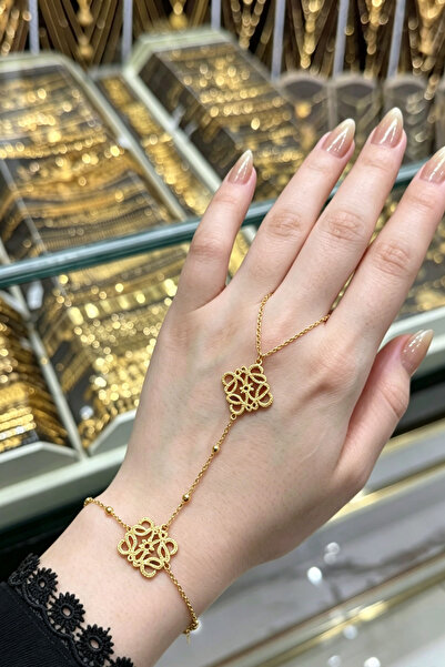 ALZAHR Women's delicate beaded-chain hand-to-finger bracelet—an elegant, affo...