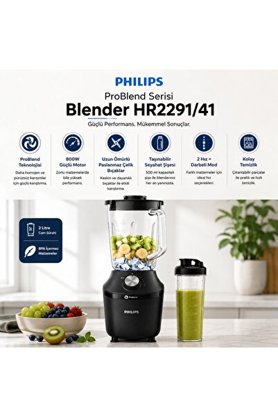 Philips 3000 Serisi Blender ProBlend Crush Teknolojisi 600W, 2 Lt, 2 Hız Ayar...