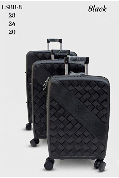 Generic 3-Piece Hardside Lightweight PP Luggage Set with 360° Spinner Wheels