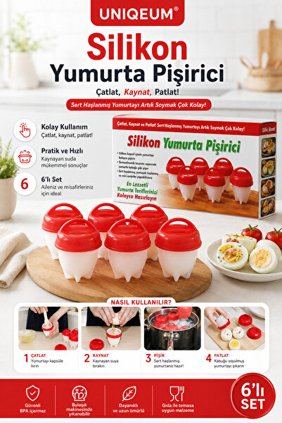 xolo Silikon Yumurta Pişirici Seti Çatlat Kaynat Soyulmuş Yumurta Yapma Seti ...