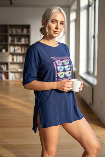 OEM Tricou de damă supradimensionat din bumbac cu imprimeu California, TG-38