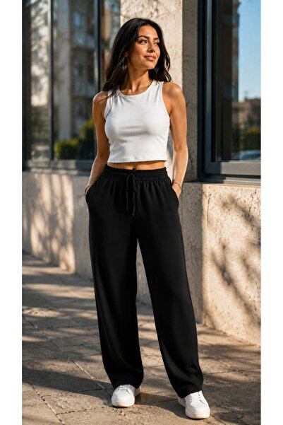 Derya Kurşun Pants with Pockets and Elastic Waistband 0573-Syh