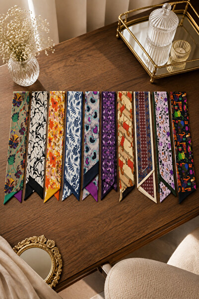 nehir eşarp Mix Colorful Tie Scarves 10 Pieces