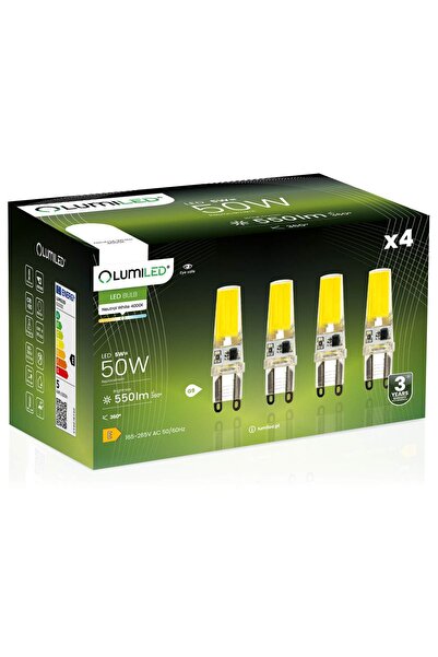 Lumiled 4x Bec LED G9 tip capsulă 5W = 60W 550lm 4000K Neutră 360 °   FILAMENT