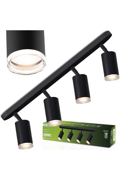 Lumiled Plafonieră Spot LED 4x GU10 IP44 ADERO Negru