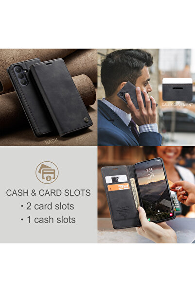 Caseme Husa pentru Samsung Galaxy S26 Plus – CaseMe, tip carte, piele, functie portofel, stand, finisaj catifelat