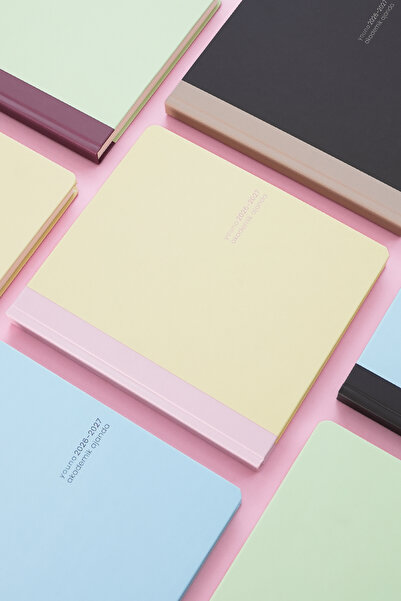 Matt Notebook Youna 2026-2027 Akademik Kare Ajanda - 16 Aylık Sarı
