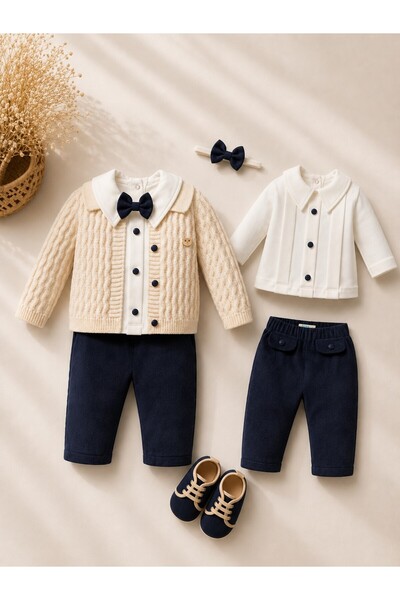 Arinpexa 5-Piece Velvet Baby Boy Set/ Baby Boy Suit/ Baby Boy Premium Gift Set
