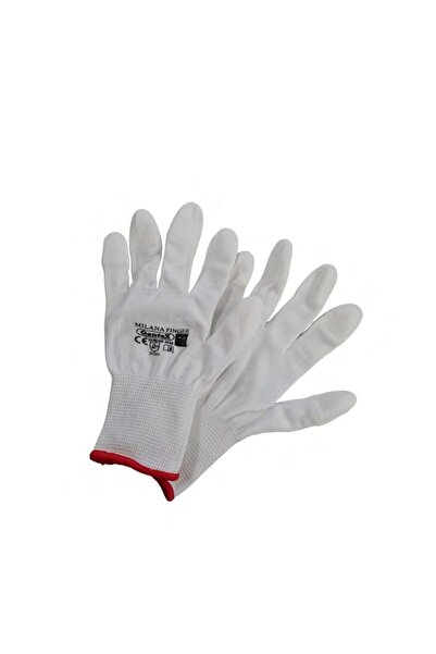 Gantex Mănuși de protecție Sensor Finger, poliuretan, albe, set 12 perechi