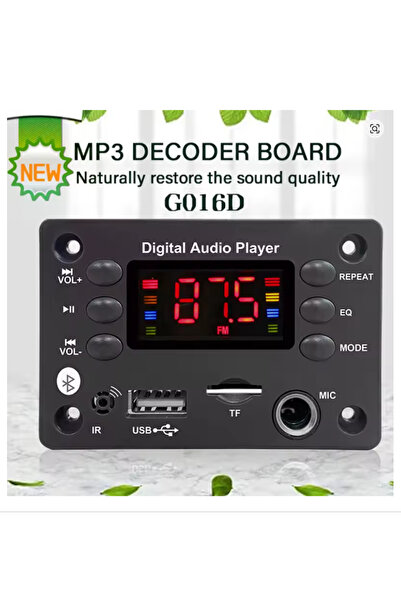 zerzembe Araç Ses Mikrofon USB TF FM Radyo Mp3 Müzik Çalar Hoparlör DC 5V 12V...