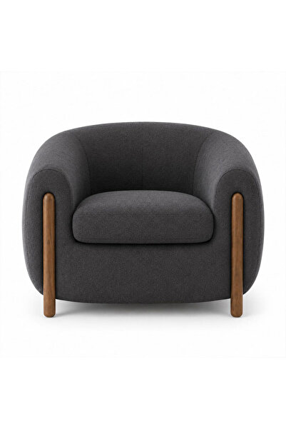 homejoyz Boucle and Swedish Wood Chair - Porto - 85X80X85 cm - Grey